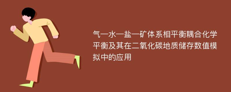 气—水—盐—矿体系相平衡耦合化学平衡及其在二氧化碳地质储存数值模拟中的应用