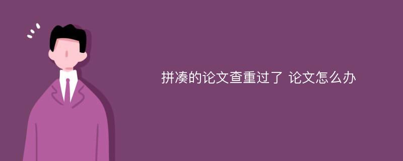 拼凑的论文查重过了 论文怎么办