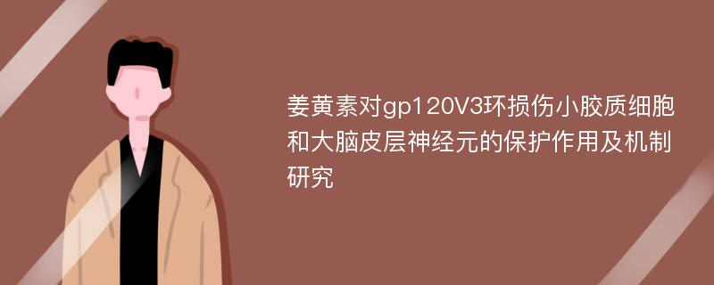 姜黄素对gp120V3环损伤小胶质细胞和大脑皮层神经元的保护作用及机制研究