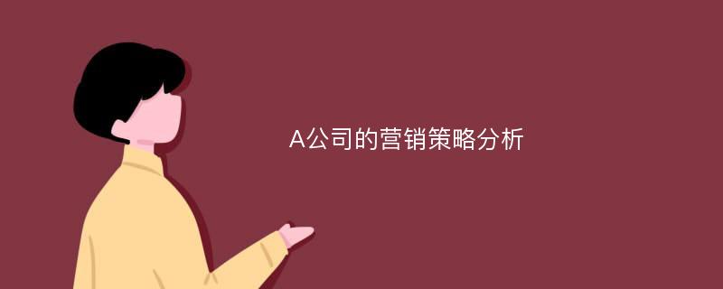 A公司的营销策略分析