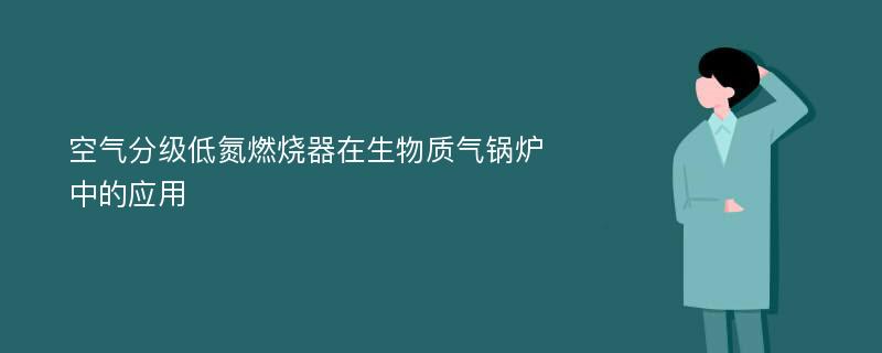 空气分级低氮燃烧器在生物质气锅炉中的应用