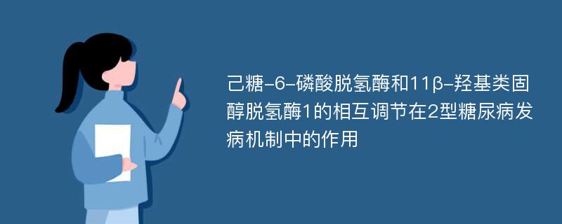 己糖-6-磷酸脱氢酶和11β-羟基类固醇脱氢酶1的相互调节在2型糖尿病发病机制中的作用