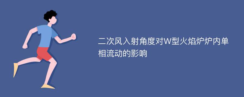 二次风入射角度对W型火焰炉炉内单相流动的影响