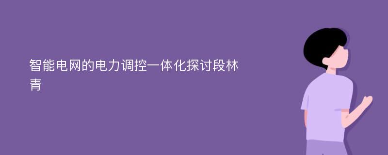 智能电网的电力调控一体化探讨段林青