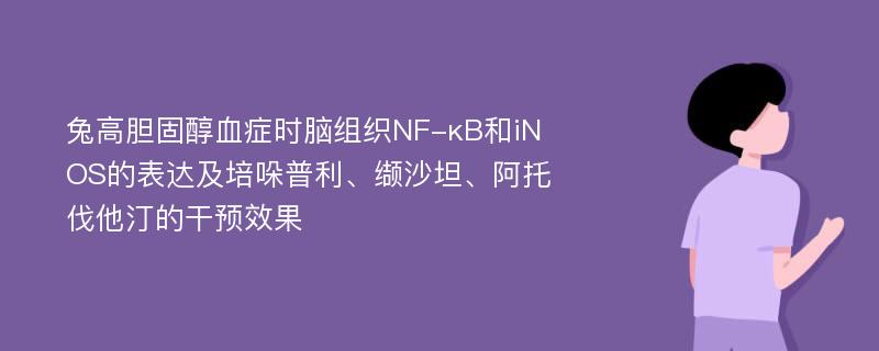 兔高胆固醇血症时脑组织NF-κB和iNOS的表达及培哚普利、缬沙坦、阿托伐他汀的干预效果