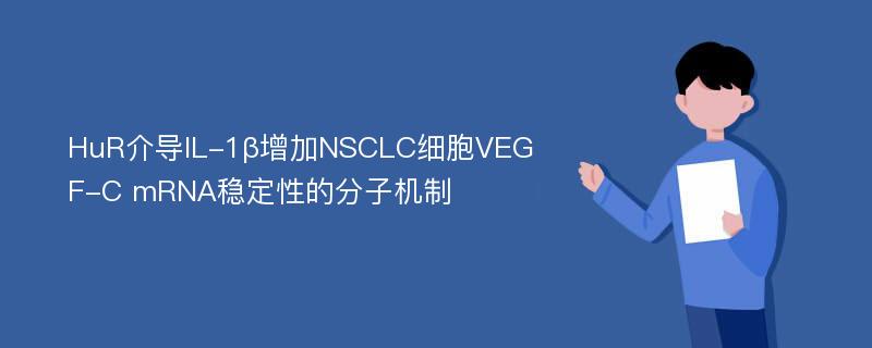 HuR介导IL-1β增加NSCLC细胞VEGF-C mRNA稳定性的分子机制