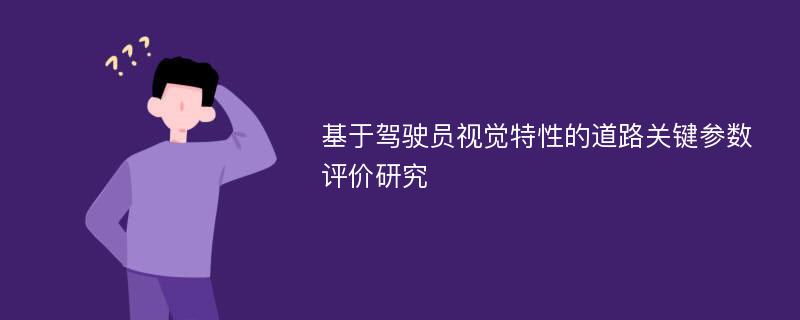 基于驾驶员视觉特性的道路关键参数评价研究