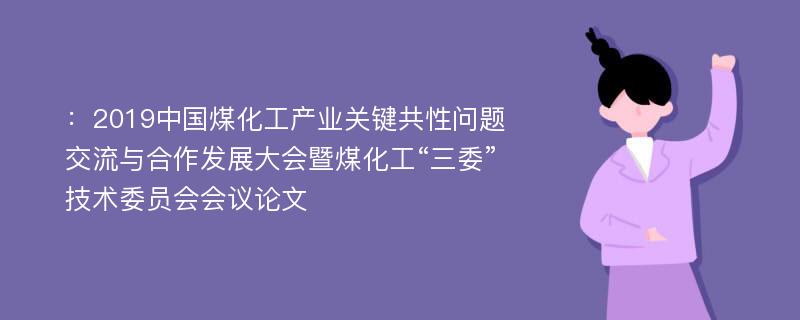 ：2019中国煤化工产业关键共性问题交流与合作发展大会暨煤化工“三委”技术委员会会议论文