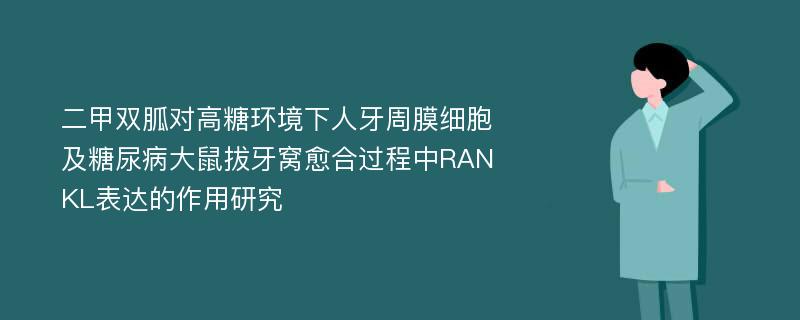 二甲双胍对高糖环境下人牙周膜细胞及糖尿病大鼠拔牙窝愈合过程中RANKL表达的作用研究