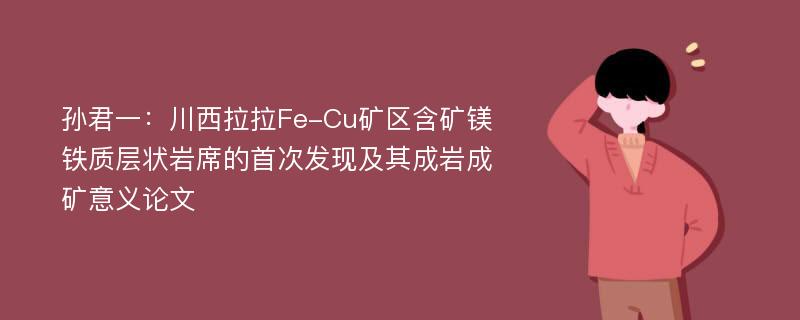 孙君一：川西拉拉Fe-Cu矿区含矿镁铁质层状岩席的首次发现及其成岩成矿意义论文