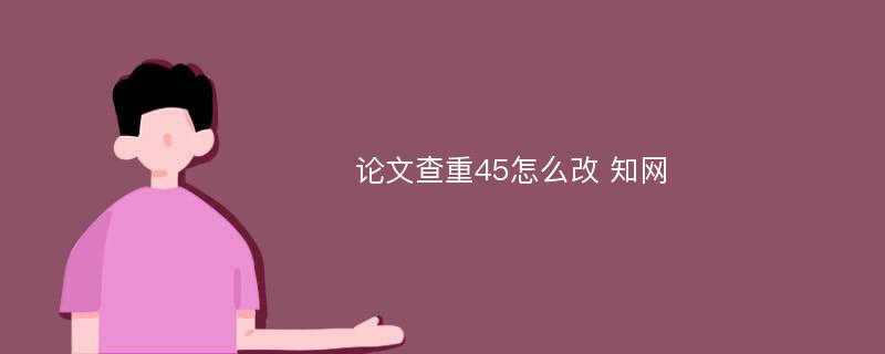 论文查重45怎么改 知网