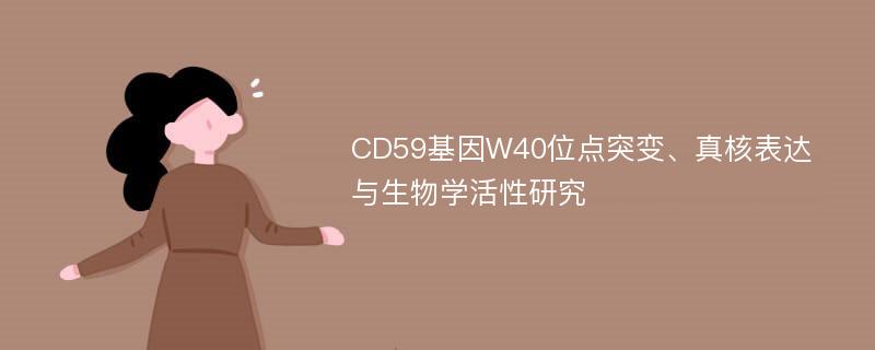 CD59基因W40位点突变、真核表达与生物学活性研究