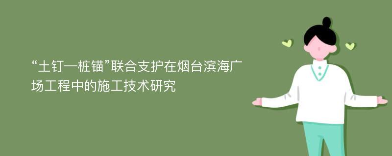 “土钉—桩锚”联合支护在烟台滨海广场工程中的施工技术研究