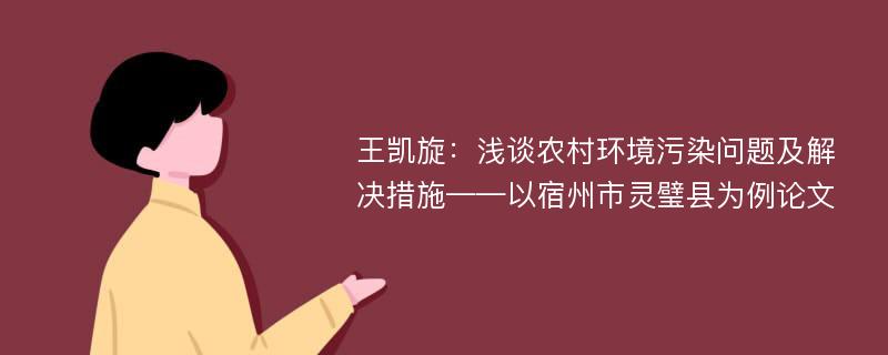 王凯旋：浅谈农村环境污染问题及解决措施——以宿州市灵璧县为例论文