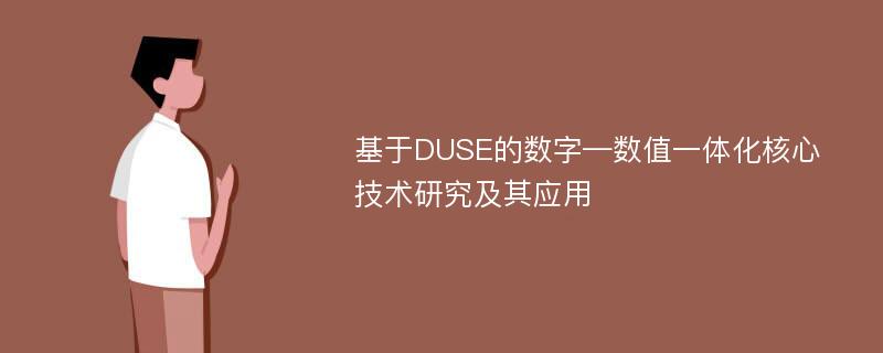 基于DUSE的数字—数值一体化核心技术研究及其应用