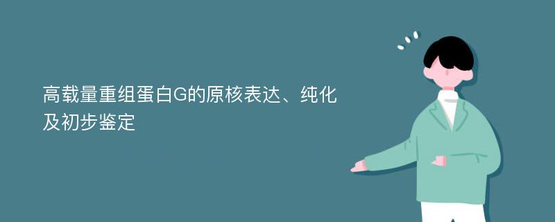 高载量重组蛋白G的原核表达、纯化及初步鉴定