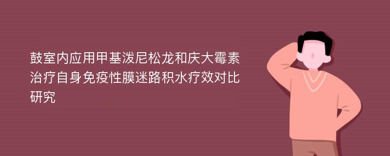 鼓室内应用甲基泼尼松龙和庆大霉素治疗自身免疫性膜迷路积水疗效对比研究