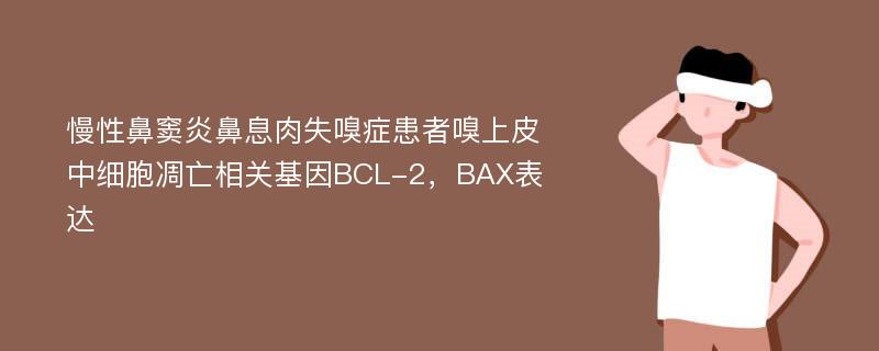 慢性鼻窦炎鼻息肉失嗅症患者嗅上皮中细胞凋亡相关基因BCL-2，BAX表达