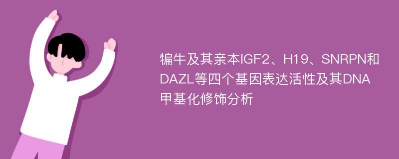 犏牛及其亲本IGF2、H19、SNRPN和DAZL等四个基因表达活性及其DNA甲基化修饰分析