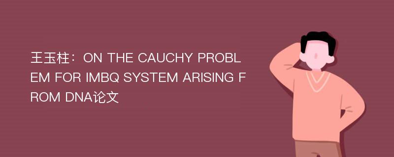 王玉柱：ON THE CAUCHY PROBLEM FOR IMBQ SYSTEM ARISING FROM DNA论文