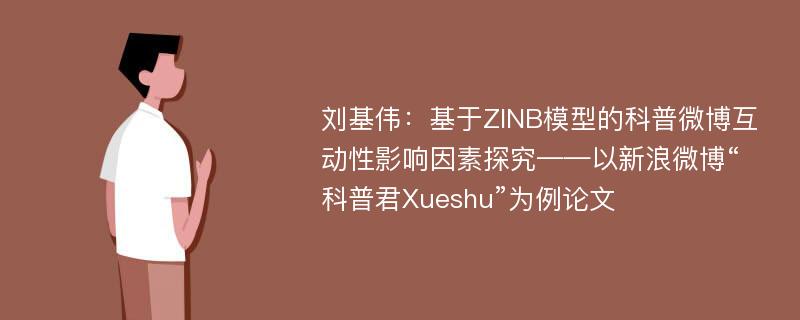 刘基伟：基于ZINB模型的科普微博互动性影响因素探究——以新浪微博“科普君Xueshu”为例论文