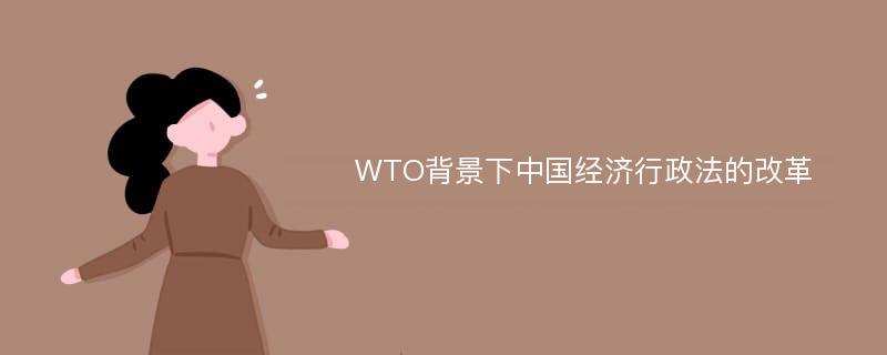 WTO背景下中国经济行政法的改革