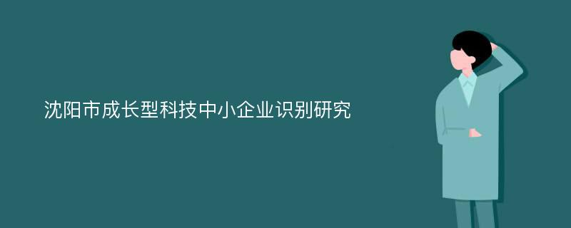 沈阳市成长型科技中小企业识别研究