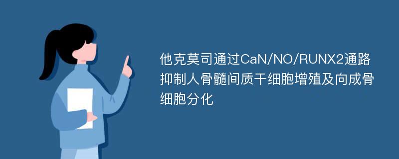 他克莫司通过CaN/NO/RUNX2通路抑制人骨髓间质干细胞增殖及向成骨细胞分化