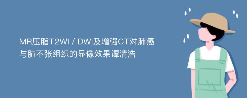 MR压脂T2WI／DWI及增强CT对肺癌与肺不张组织的显像效果谭清浩