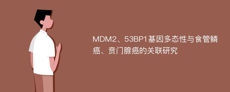 MDM2、53BP1基因多态性与食管鳞癌、贲门腺癌的关联研究