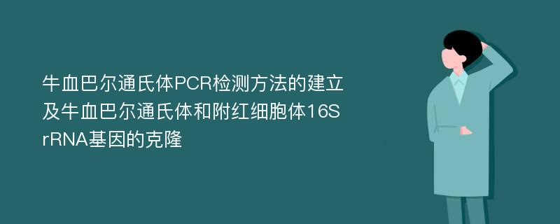 牛血巴尔通氏体PCR检测方法的建立及牛血巴尔通氏体和附红细胞体16S rRNA基因的克隆