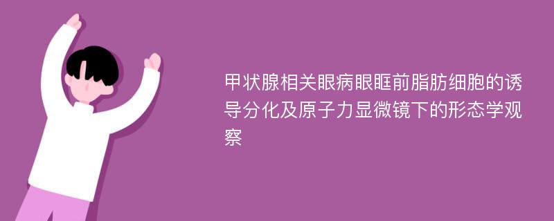 甲状腺相关眼病眼眶前脂肪细胞的诱导分化及原子力显微镜下的形态学观察