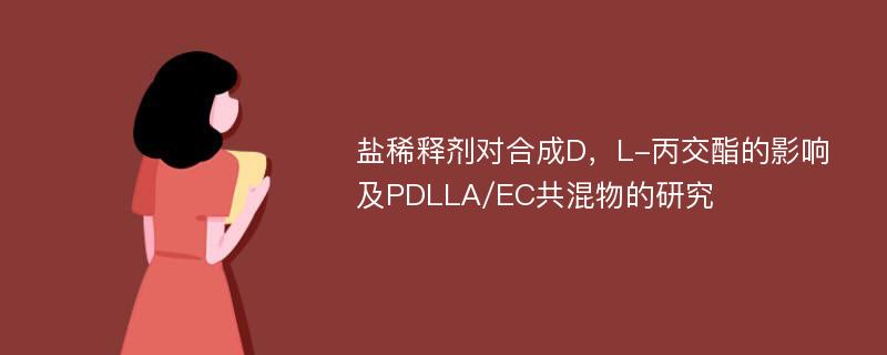 盐稀释剂对合成D，L-丙交酯的影响及PDLLA/EC共混物的研究