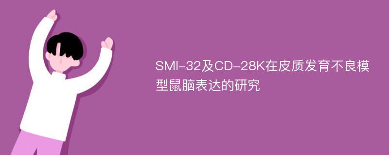 SMI-32及CD-28K在皮质发育不良模型鼠脑表达的研究