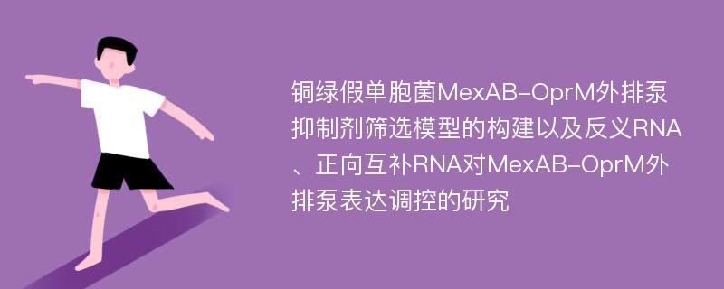 铜绿假单胞菌MexAB-OprM外排泵抑制剂筛选模型的构建以及反义RNA、正向互补RNA对MexAB-OprM外排泵表达调控的研究