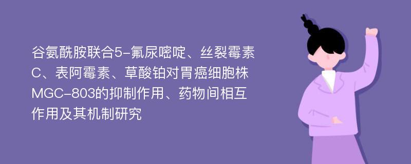 谷氨酰胺联合5-氟尿嘧啶、丝裂霉素C、表阿霉素、草酸铂对胃癌细胞株MGC-803的抑制作用、药物间相互作用及其机制研究