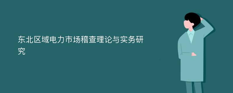 东北区域电力市场稽查理论与实务研究