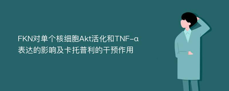 FKN对单个核细胞Akt活化和TNF-α表达的影响及卡托普利的干预作用