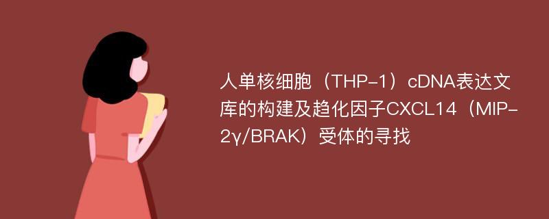 人单核细胞（THP-1）cDNA表达文库的构建及趋化因子CXCL14（MIP-2γ/BRAK）受体的寻找