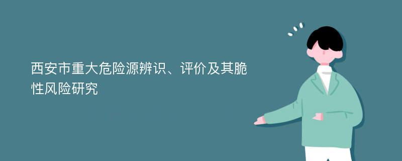 西安市重大危险源辨识、评价及其脆性风险研究