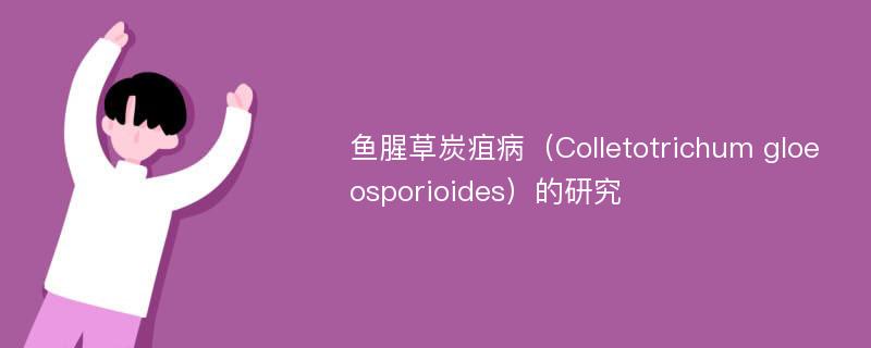 鱼腥草炭疽病（Colletotrichum gloeosporioides）的研究