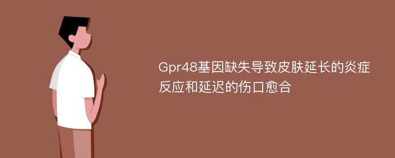 Gpr48基因缺失导致皮肤延长的炎症反应和延迟的伤口愈合