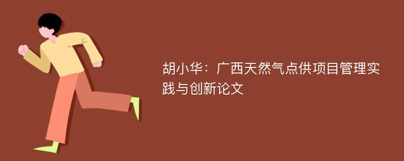 胡小华：广西天然气点供项目管理实践与创新论文