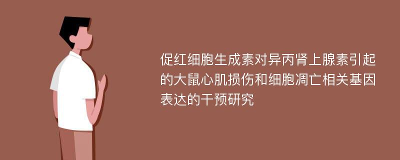 促红细胞生成素对异丙肾上腺素引起的大鼠心肌损伤和细胞凋亡相关基因表达的干预研究