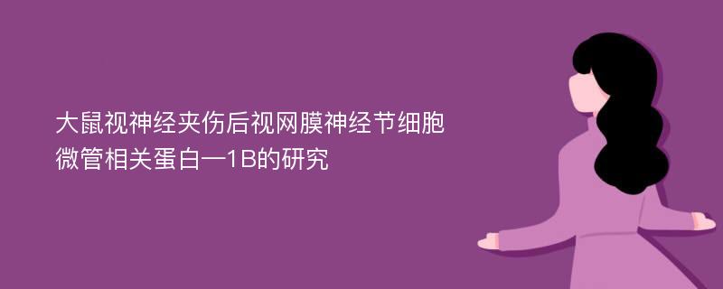 大鼠视神经夹伤后视网膜神经节细胞微管相关蛋白—1B的研究