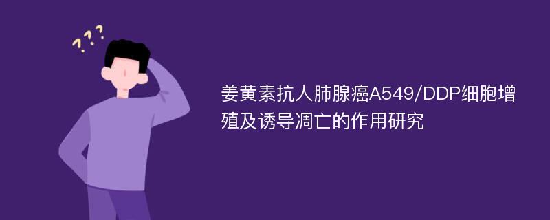 姜黄素抗人肺腺癌A549/DDP细胞增殖及诱导凋亡的作用研究