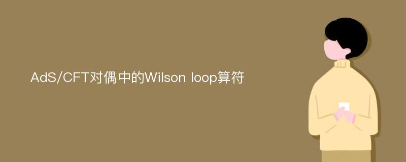 AdS/CFT对偶中的Wilson loop算符