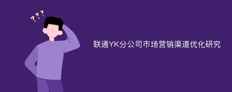 联通YK分公司市场营销渠道优化研究