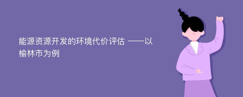 能源资源开发的环境代价评估 ——以榆林市为例