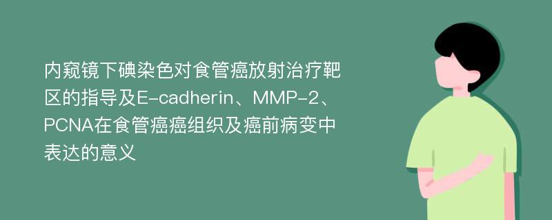 内窥镜下碘染色对食管癌放射治疗靶区的指导及E-cadherin、MMP-2、PCNA在食管癌癌组织及癌前病变中表达的意义